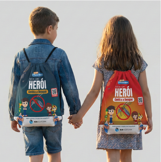 Mochila Saco - Seja um Herói Contra a Dengue